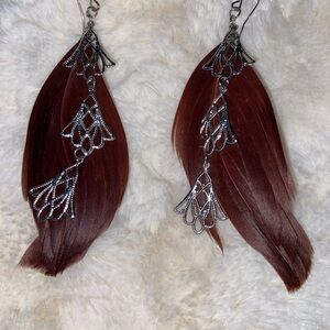 Elegant vintage Feather / filigree Earrings